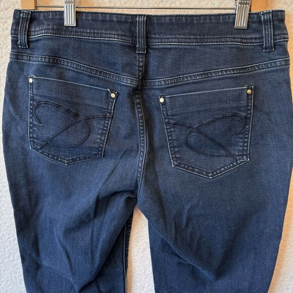 Chicos Womens Platinum Jeans Size .5 Tall 6  Blue Mid Rise Tapered Classic Denim - Picture 10 of 12